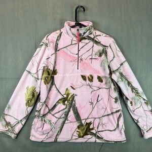 Realtree Teen Girls Pink Camo 1/4 Zip Fleece Jacket XL (16-18)